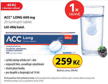 Šumivé tablety na vykašlávání Long ACC