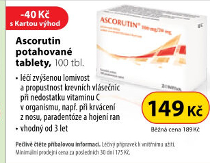 Tablety proti krvácivosti Ascorutin