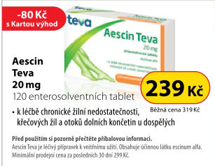 Tablety proti otokům a zánětům Aescin Teva