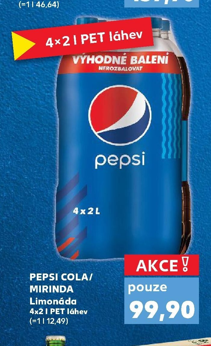 PEPSI COLA/ MIRINDA Limonáda 4x2 l PET láhev