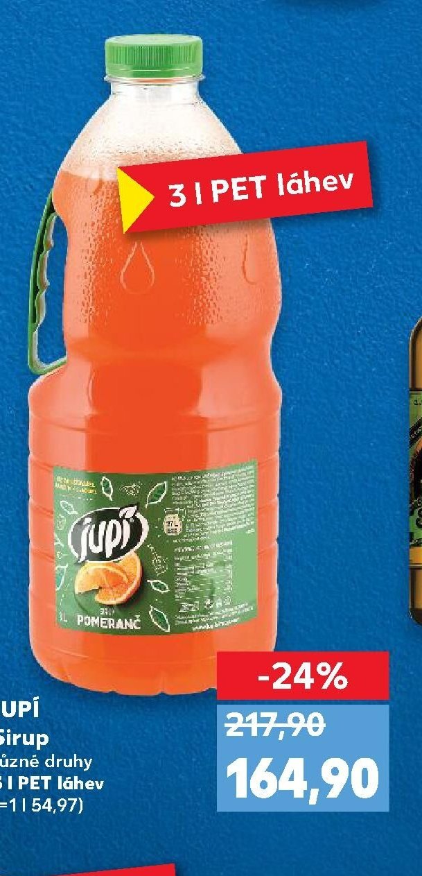 JUPÍ Sirup různé druhy 3 l PET láhev