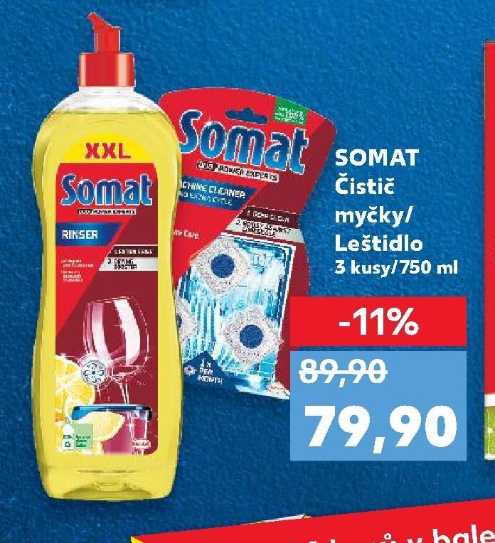 SOMAT Čistič myčky/Leštidlo 3 kusy/750 ml