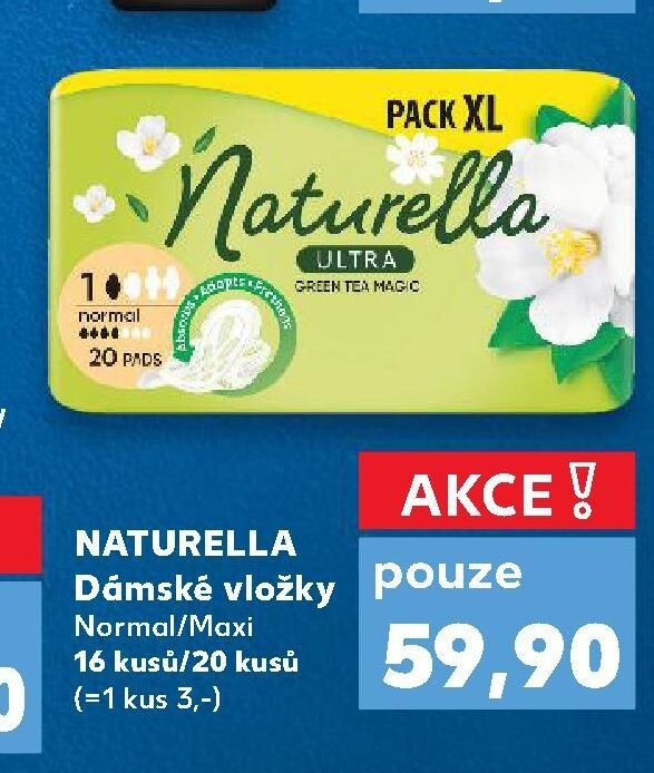 NATURELLA Dámské vložky Normal/Maxi 16 kusů/20 kusů