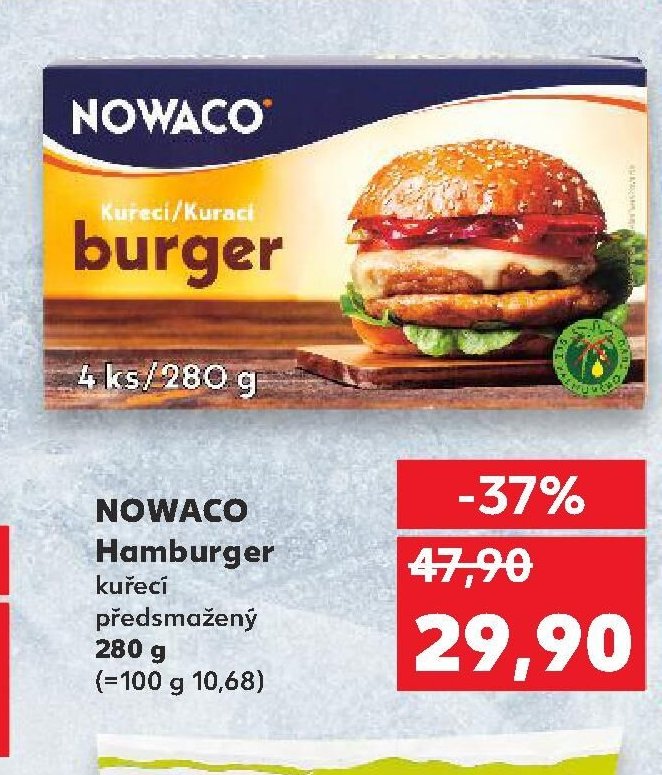 NOWACO Hamburger kuřecí předsmažený 280 g