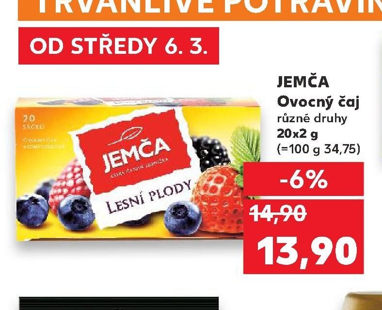 JEMČA Ovocný čaj různé druhy