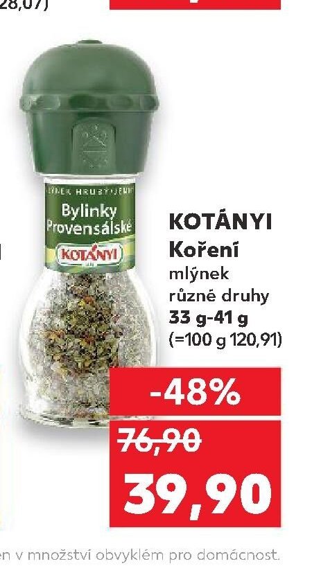 KOTÁNYI Koření mlýnek různé druhy