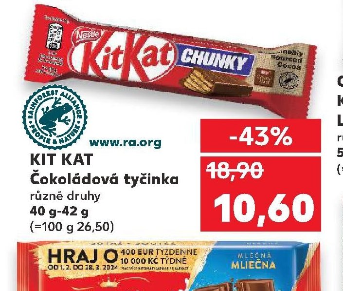 KIT KAT Čokoládová tyčinka různé druhy