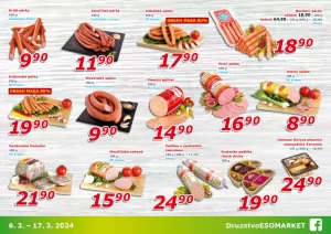 akční leták ESO MARKET 6.3.2024-17.3.2024
