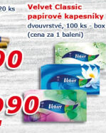 Papírové kapesníčky 2vrstvé Velvet - box