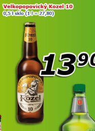 Pivo světlé výčepní 10°Velkopopovický Kozel