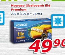 Rybí filé obalované mražené Premium Nowaco