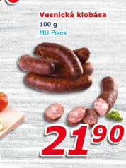 Vesnická klobása Maso Uzeniny Písek