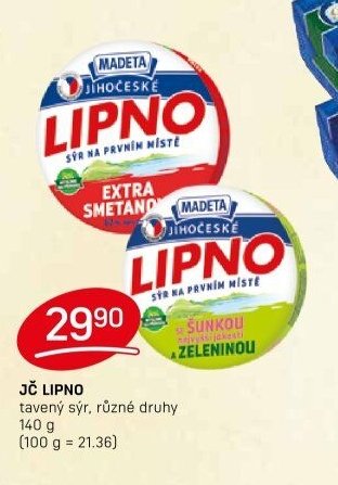 JČ LIPNO tavený sýr, různé druhy