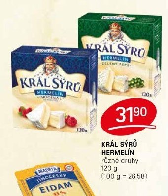 KRÁL SÝRŮ HERMELÍN různé druhy