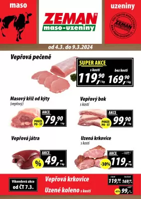 akční leták ZEMAN maso - uzeniny 4.3.2024-9.3.2024