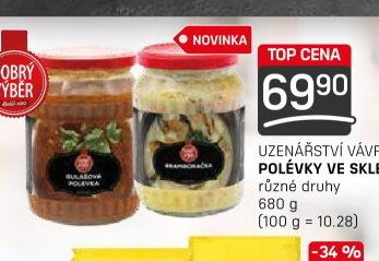 Uzenářství Vávra polévky ve skle