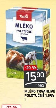 MLÉKO TRVANLIVÉ POLOTUČNÉ 1,5%