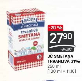 JČ SMETANA TRVANLIVÁ 31% 250 ml