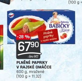 PLNĚNÉ PAPRIKY V RAJSKÉ OMÁČCE 600 g, mražené