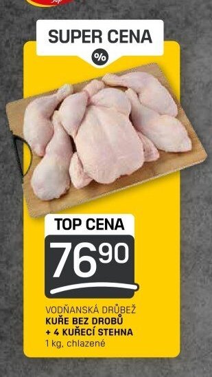 Vodňanská drůbež kuře bez drobů + 4 kuřecí stehna