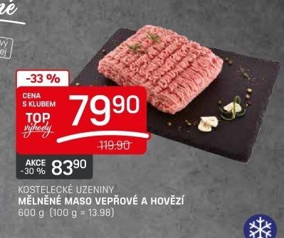 Kostelecké uzeniny mleté maso vepřové a hovězí