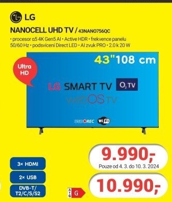 Televize LG 43NANO756QC
