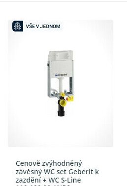 Cenově zvýhodněný závěsný WC set Geberit k zazdění + WC S-Line