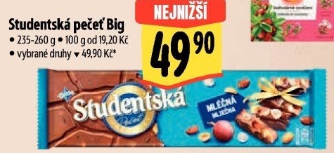 Čokoláda Studentská pečeť Orion