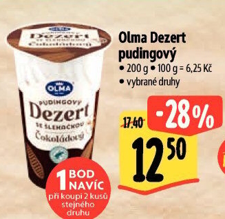 Dezert pudink se šlehačkou Olma