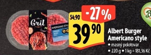 Hovězí burger Americano style Albert Gril