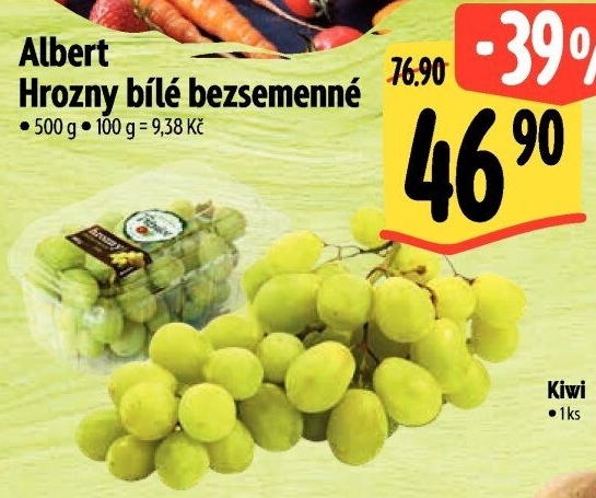 Hrozny bílé bezsemenné Albert