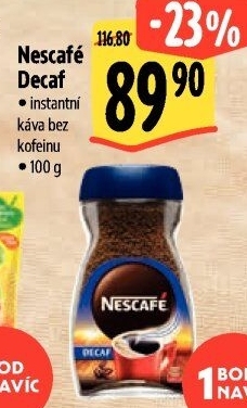 Instantní kávy bez kofeinu Decaf Nescafé