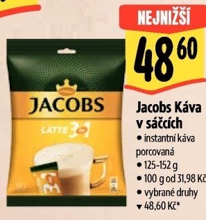 Instantní kávy porcované Jacobs