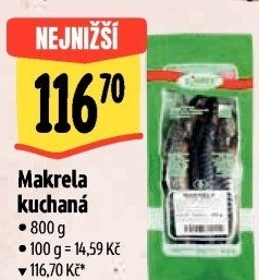 Makrela kuchaná mražená Kimbex