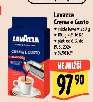 Mletá káva Crema e Gusto Lavazza