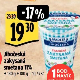 Smetana zakysaná Jihočeská Madeta 11%
