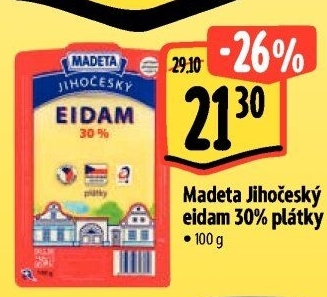Sýr Eidam Jihočeský 30% Madeta