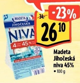 Sýr Niva Jihočeská 45% Madeta