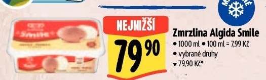 Zmrzlina ve vaničce Smile Algida