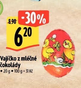 Vajíčko z mléčné čokolády
