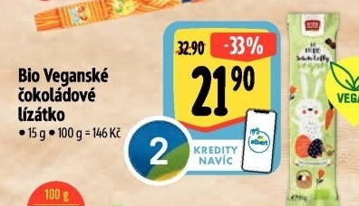 Čokoládové lízátko bio Vegan Rosengarten