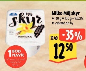 Dezert zakysaný ochucený Můj Skyr 0% Milko