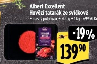Hovězí tatarák ze svíčkové Albert Excellent