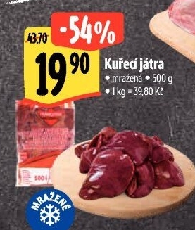 Játra kuřecí mražená