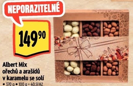 Mix ořechů a arašídů v karamelu se solí Albert