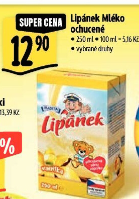 Nápoj mléko ochucené Lipánek Madeta