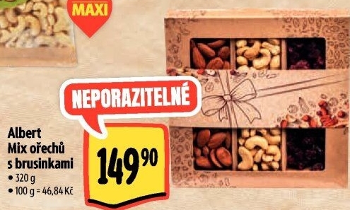 Směs ořechů s brusinkami Albert