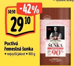 Šunka poctivá řemeslná nejvyšší jakosti Kostelecké uzeniny