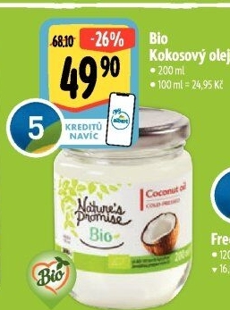 Kokosový olej bio Nature'