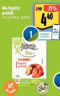 Kypřící prášek bio Nature'